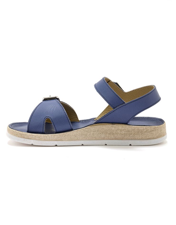 Sandales ouvertes double boucle - largeur confort (bleu) Sandales ouvertes double boucle - largeur confort (bleu)