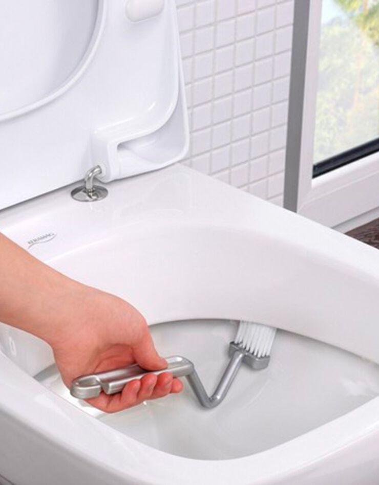 Brosse wc coudée (argenté)
