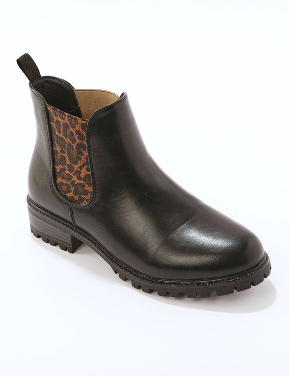 Boots "chelsea" léopard (noir)