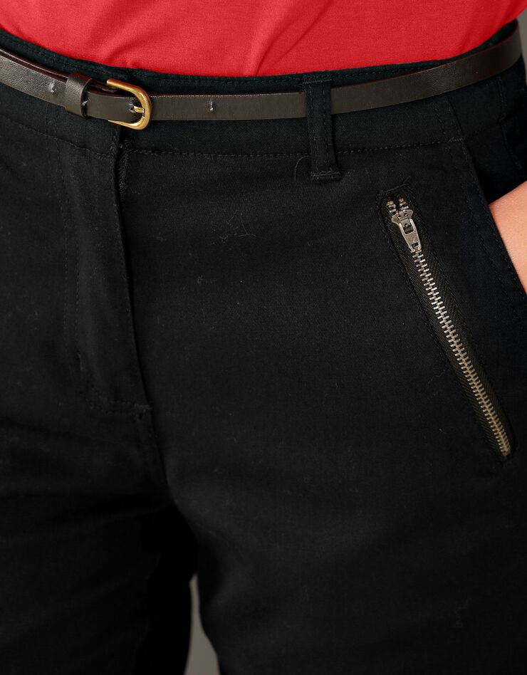 Pantalon 7/8ème fuselé poches zippées (noir)