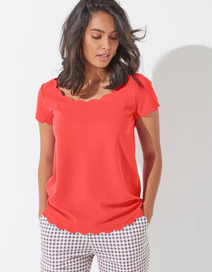 Tee-shirt finitions écailles (paprika) Tee-shirt finitions écailles (paprika)