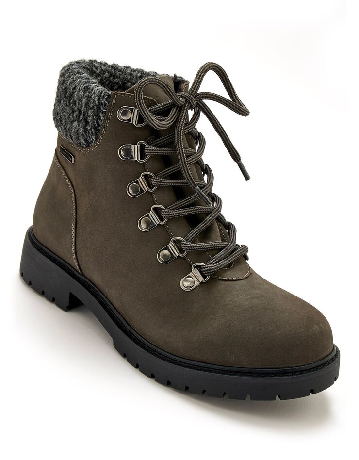 Boots fourrées en cuir imperméable Largeur Confort (gris) Boots fourrées en cuir imperméable Largeur Confort (gris)