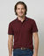 Polo uni maille piqu&eacute;e manches courtes (bordeaux)