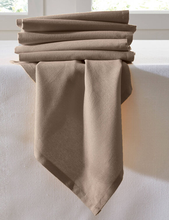 Serviette de table unie - lot de 6 (taupe)