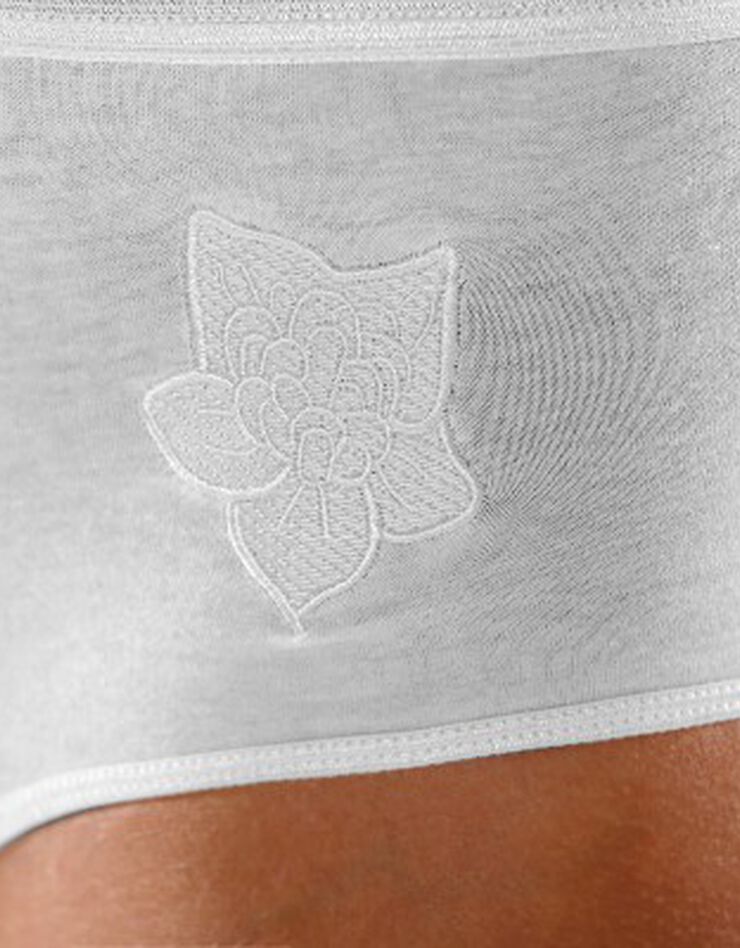Culotte maxi brodée - lot de 4 (blanc) Culotte maxi brodée - lot de 4 (blanc)