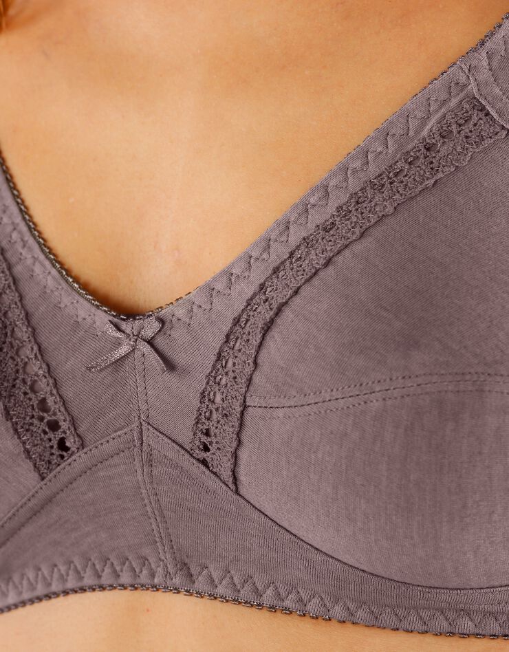 Soutien-gorge coton emboîtant sans armatures - lot de 2 (poudre + taupe)