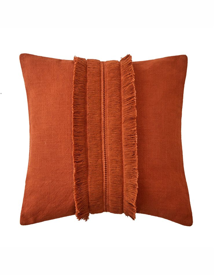 Coussin avec galon franges (terracotta)
