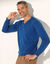 Pull pur coton col V manches longues (bleu chiné)