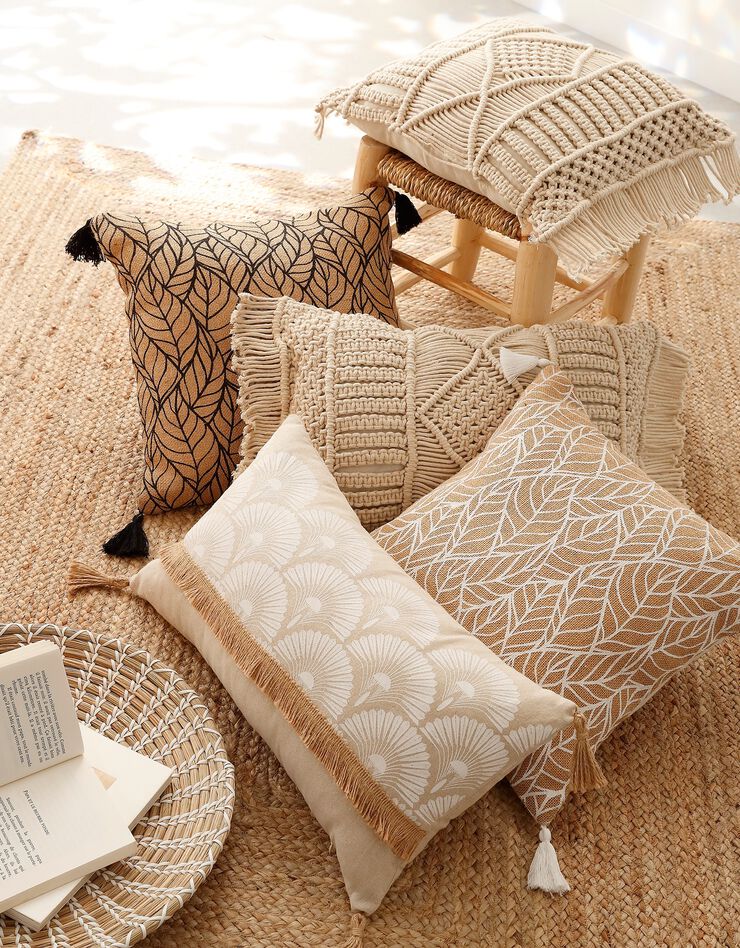 Coussin en jute (blanc)