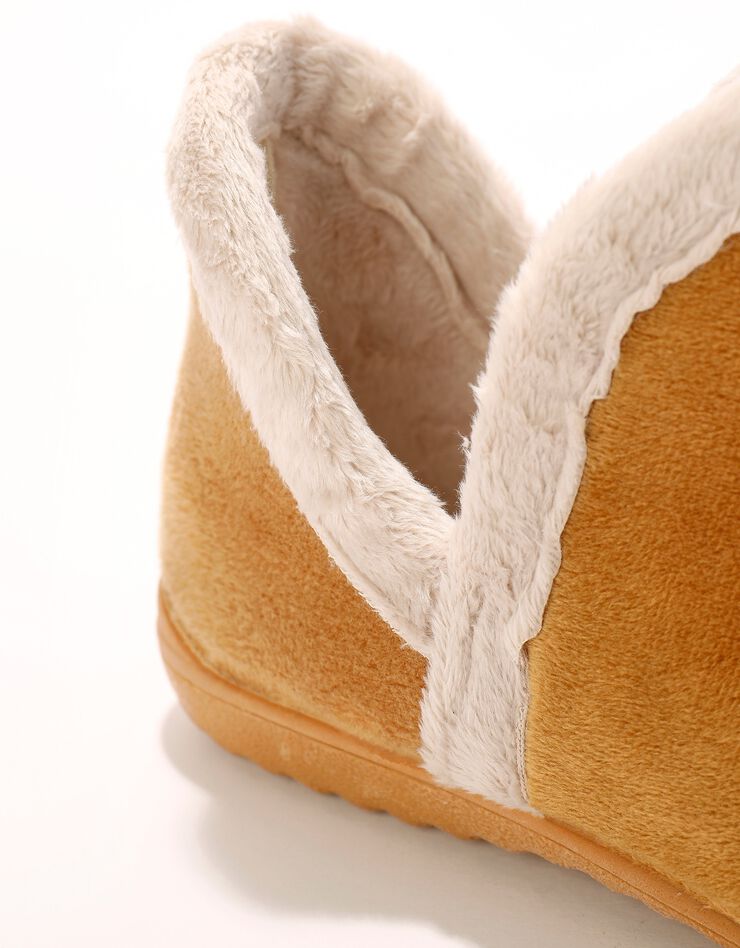 Bottillons en velours - intérieur fourré toucher peluche (beige) Bottillons en velours - intérieur fourré toucher peluche (beige)
