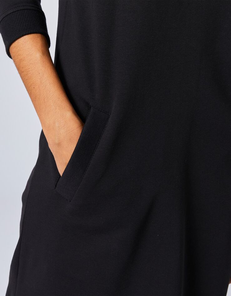Robe sweat-shirt molleton coupe droite (noir) Robe sweat-shirt molleton coupe droite (noir)