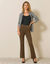 Legging bootcut uni, taille élastiquée (bronze)