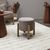 Tabouret cylindrique, pieds en  bois (gris)