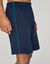 Short pyjama uni coton piping contrast&eacute; (marine / vert)