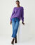 Pull col bateau &agrave; manches blousantes, maille anglaise (violet)