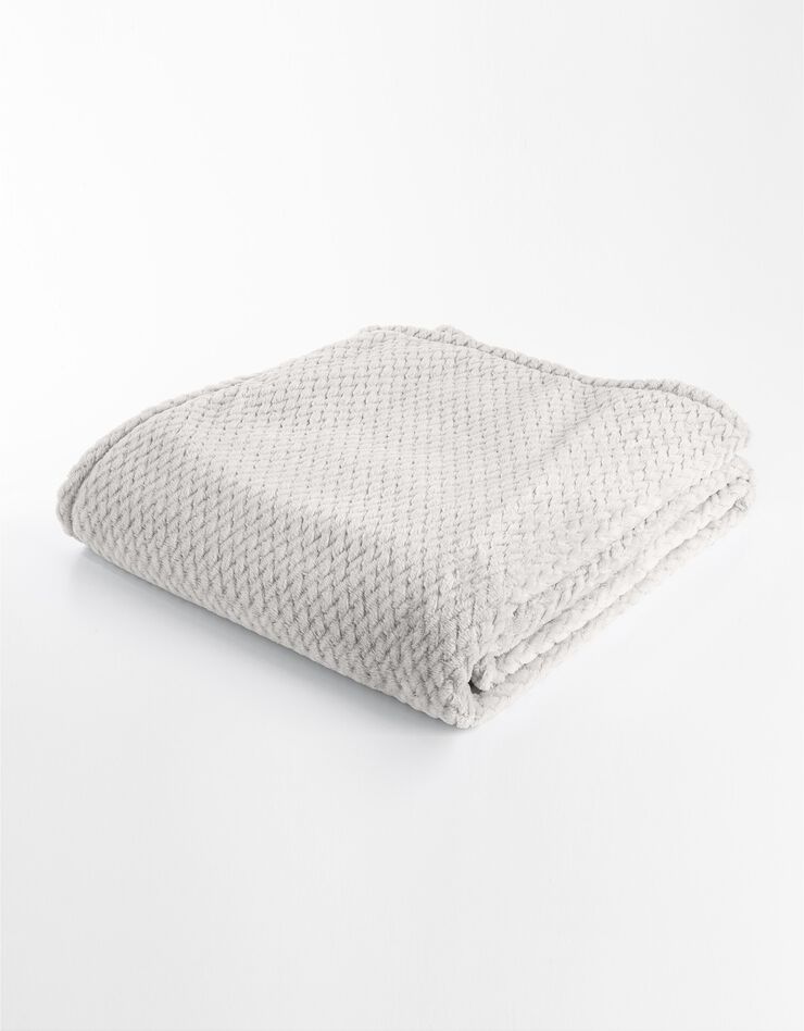 Plaid douceur - flanelle structurée (gris perle)