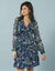 Robe en voile imprimé, Spécial Petites (marine / vert)