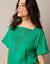 T-shirt boite brodé, manches courtes amples (vert)