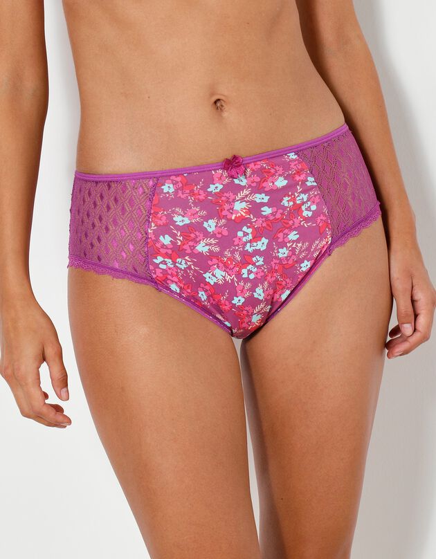 Culotte maxi coton imprimé fleuri Coria – Lot de 2 (violine)