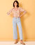 Chemise oversize imprimé fleuri (écru / rose)
