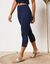 Legging 3/4 macramé, taille élastiquée (marine)
