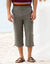 Bermuda long 3/4 élastiqué, microfibre toucher doux (kaki)