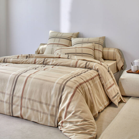 Linge de lit Karl imprim&eacute; &eacute;cossais - flanelle 150 g/cm&sup2; (beige)