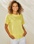T-shirt "loose" en coton, uni (jaune pâle)