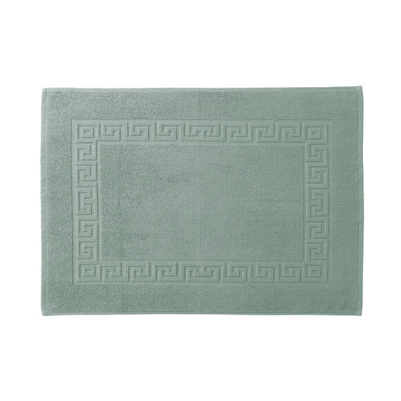 Tapis de bain &eacute;ponge 600 g/m&sup2; liteau motif frise grecque (vert)