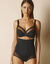 Soutien-gorge grand maintien en maille sculptante - avec armatures (noir)