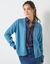 Gilet ouvert, laine et mohair mélangés (bleu glacier)