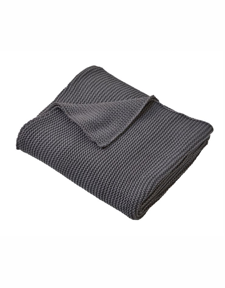 Plaid en tricot (anthracite)