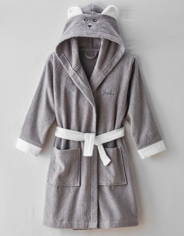 Peignoir personnalisable chaton (gris / blanc) Peignoir personnalisable chaton (gris / blanc)