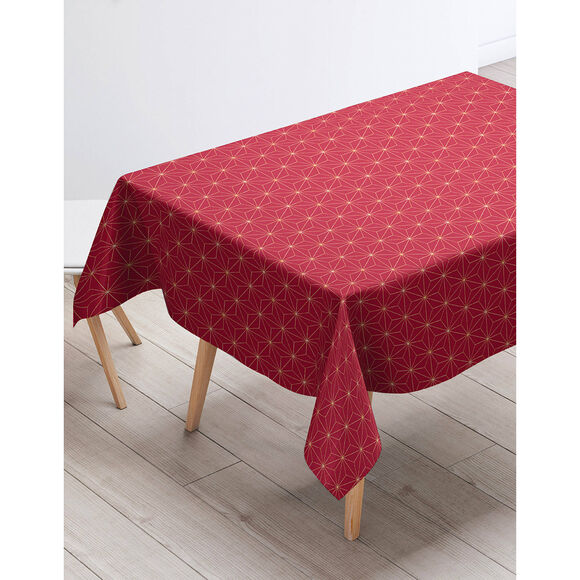 Nappe motifs g&eacute;om&eacute;triques m&eacute;tallis&eacute;s (bordeaux)