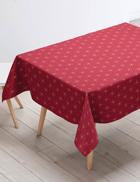 Nappe motifs g&eacute;om&eacute;triques m&eacute;tallis&eacute;s (bordeaux)