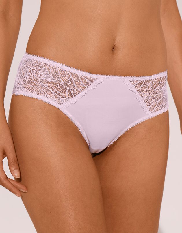 Culotte forme midi microfibre et dentelle stretch Mogo - Lot de 2 (poudre)