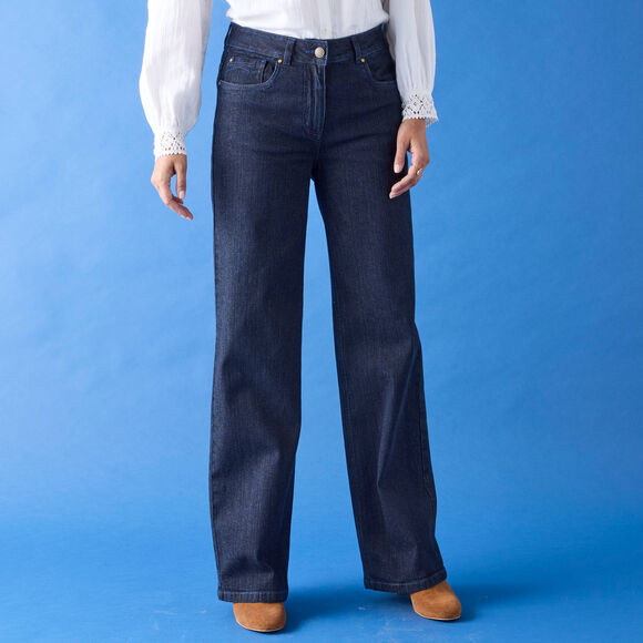 Jean coupe large stretch, petite stature (brut)