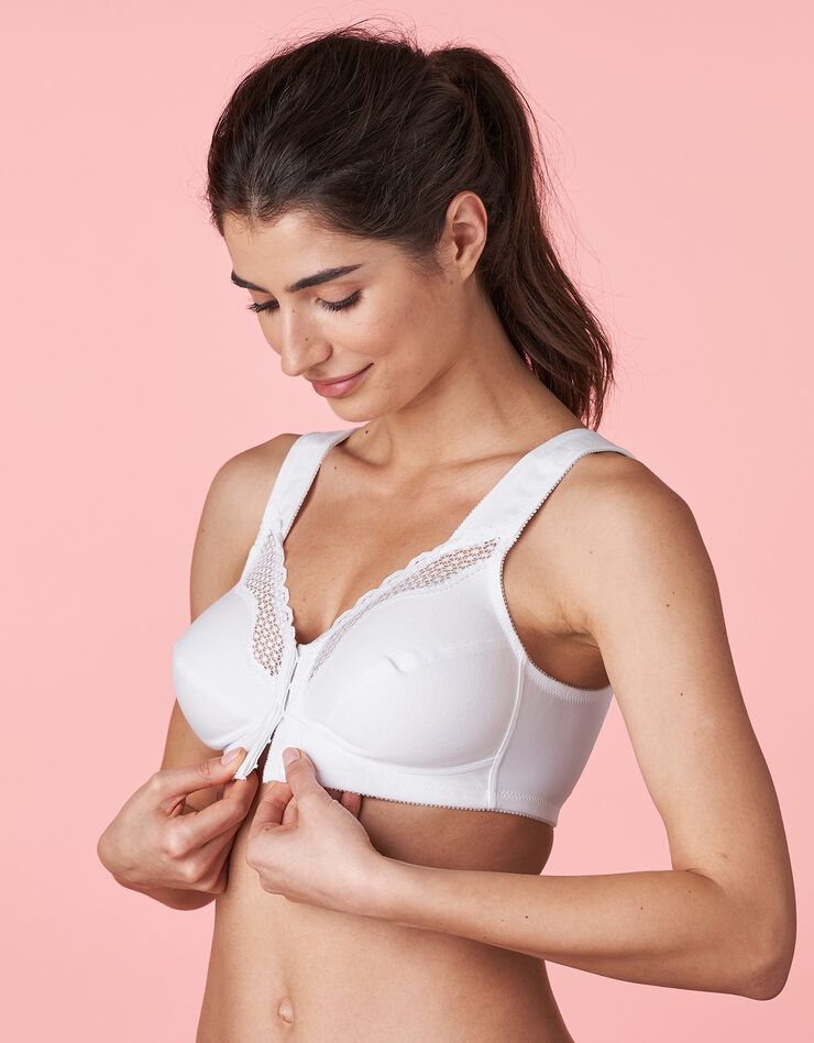 Soutien-gorge Posture Control ouverture devant - sans armatures (blanc)
