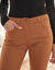Pantalon 7/8&egrave;me fusel&eacute; stretch uni (noisette)