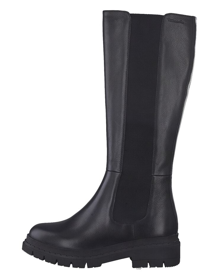 Bottes hautes cuir chunky - semelle crantée (noir) Bottes hautes cuir chunky - semelle crantée (noir)