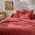 Linge de lit uni en triple gaze de coton (bois de rose)