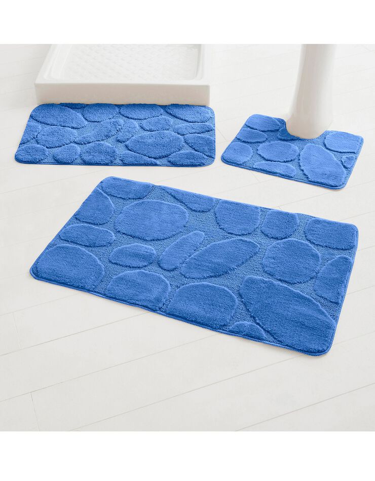 Tapis de bain motif galets (bleu dur) Tapis de bain motif galets (bleu dur)