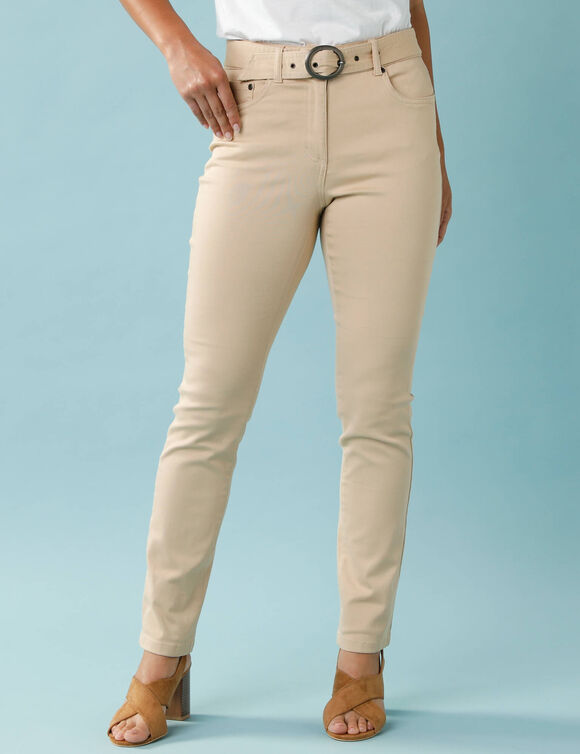 Pantalon droit, Sp&eacute;cial Petites (sable)