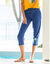 Pantacourt de pyjama en coton - uni tropical (bleu)