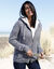 Gilet zipp&eacute; fourr&eacute; maille moulin&eacute;e (gris chin&eacute;)