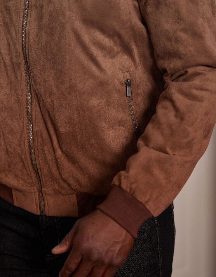 Blouson zippé toucher velours (marron) Blouson zippé toucher velours (marron)