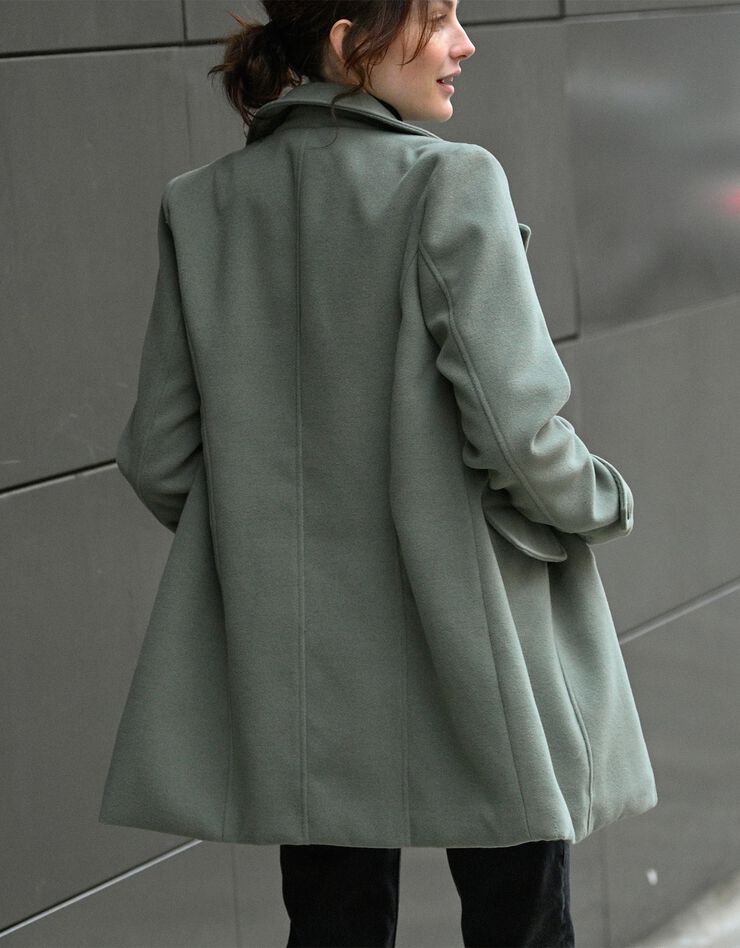 Manteau caban drap de laine (bronze)