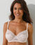 Soutien-gorge forme emboîtante dentelle florale "Capucine" - avec armatures (ivoire)