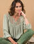 Blouse macramé manches 3/4 (kaki clair)