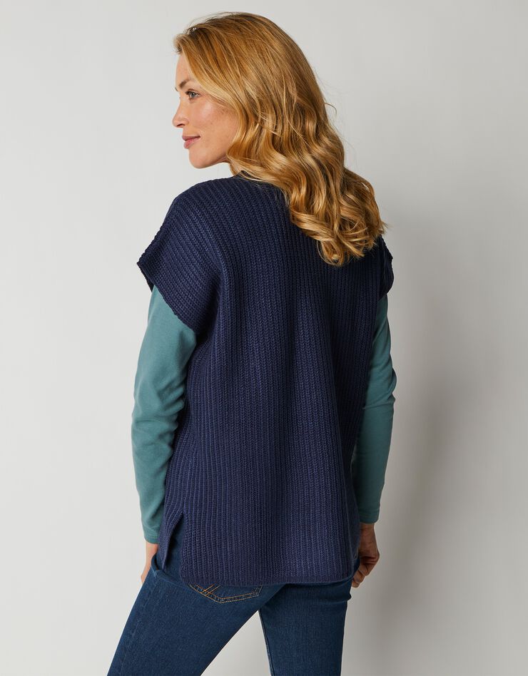 Pull col V manches courtes (marine) Pull col V manches courtes (marine)